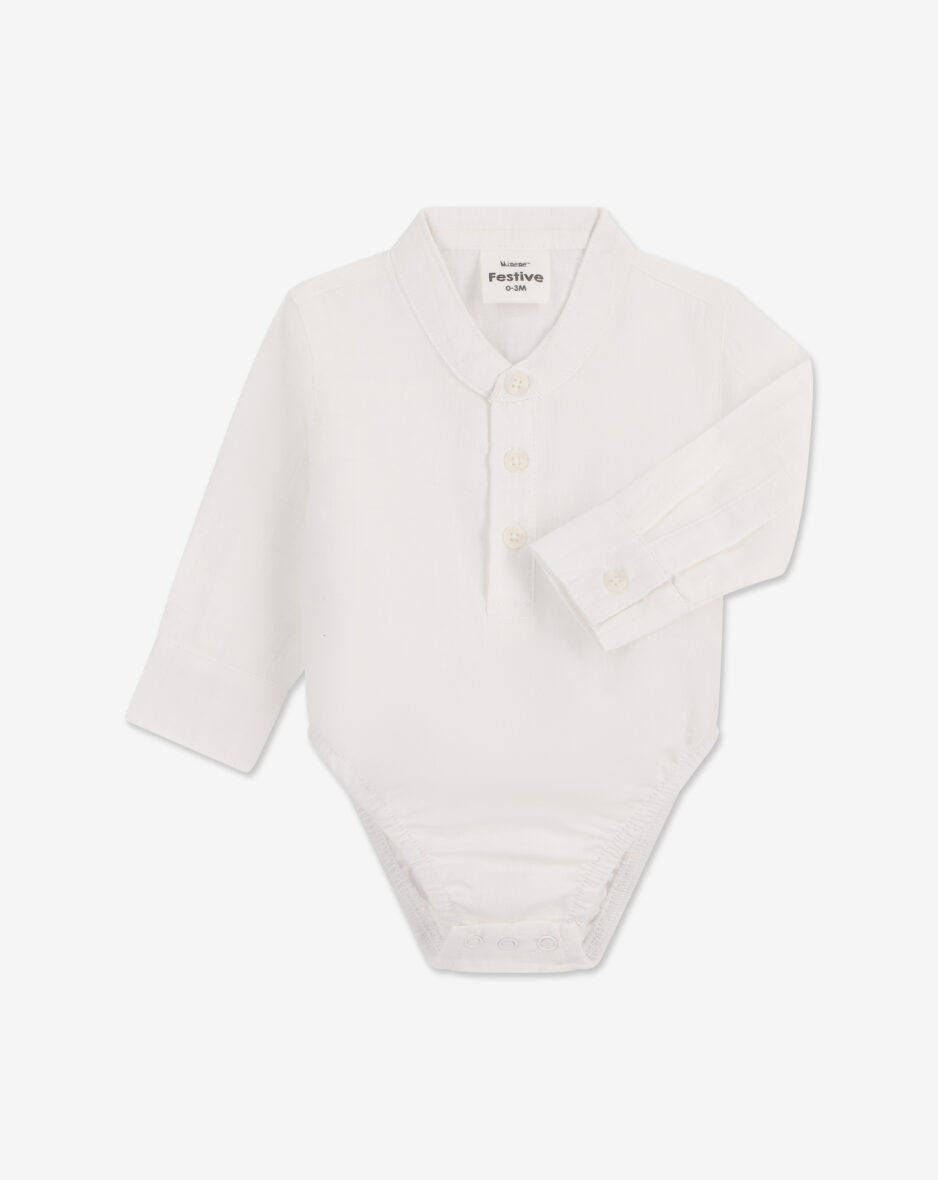 בגד גוף אריג עם כפתרה WB