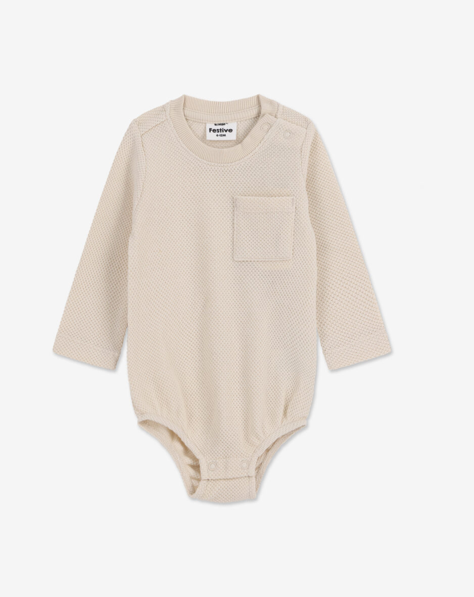 בגד גוף אריג עם כפתרה WB